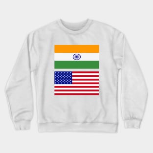 USA and Bharat India Flag Crewneck Sweatshirt